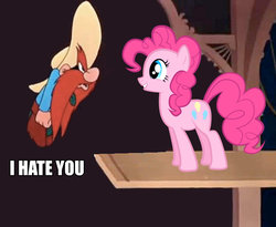 Size: 640x524 | Tagged: safe, pinkie pie, g4, caption, crossover, looney tunes, merrie melodies, yosemite sam
