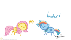 Size: 1224x697 | Tagged: safe, artist:jamesjaames, fluttershy, g4, my little scribble, scribble, scribbleponies, scribbles, yay