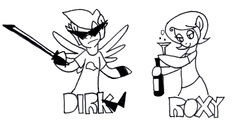 Size: 1280x652 | Tagged: safe, artist:chubbycanbecute, dirk strider, homestuck, ponified, roxy lalonde