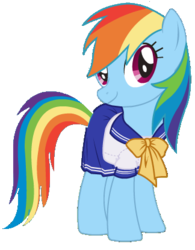 Size: 324x416 | Tagged: safe, artist:ake-xanchez, rainbow dash, g4, clothes, schoolgirl