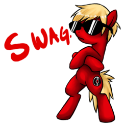 Size: 616x634 | Tagged: safe, artist:kerothestrange, dave strider, homestuck, ponified, simple background, swag, transparent background