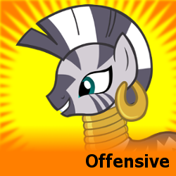 Size: 250x250 | Tagged: safe, zecora, zebra, g4, joke, meta, offensive, spoilered image joke, text