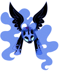 Size: 1569x1885 | Tagged: safe, artist:cuttycommando, nightmare moon, pony, g4, glowing eyes, simple background, solo, transparent background