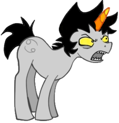 Size: 293x303 | Tagged: safe, artist:wickedkittybitchen, homestuck, karkat vantas, ponified, simple background, solo, transparent background