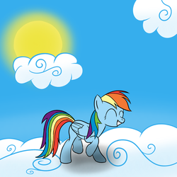 Size: 900x900 | Tagged: safe, artist:minecrafterfield, rainbow dash, pegasus, pony, g4, eyes closed, female, solo