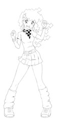 Size: 1433x3000 | Tagged: safe, artist:johnjoseco, cheerilee, human, g4, 80s, 80s cheerilee, braces, color me, grayscale, humanized, leg warmers, lineart, monochrome