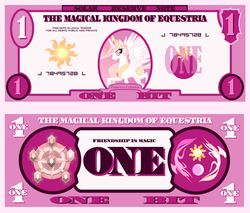 Size: 1200x1020 | Tagged: safe, artist:cradet, part of a set, princess celestia, g4, bill, bits, cash, elements of harmony, money, paper, part of a series, stock vector, yin-yang