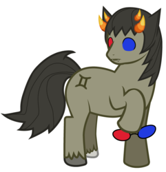 Size: 676x700 | Tagged: safe, artist:shattered-earth, pony, colored glasses, homestuck, magnetic hooves, male, ponified, sollux captor, solo, stallion