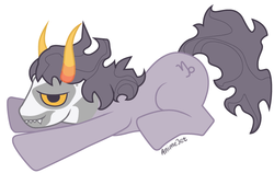 Size: 668x422 | Tagged: safe, artist:shattered-earth, gamzee makara, homestuck, ponified