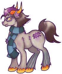 Size: 574x686 | Tagged: safe, artist:pony-untastic, clothes, eridan ampora, glasses, homestuck, ponified, scarf, simple background, transparent background, unshorn fetlocks