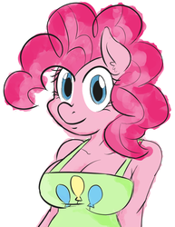 Size: 749x971 | Tagged: safe, artist:sweethd, pinkie pie, anthro, g4, breasts, busty pinkie pie, clothes, female