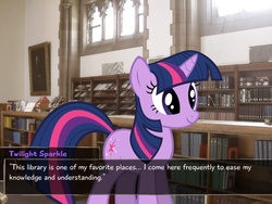 Size: 798x599 | Tagged: safe, twilight sparkle, g4, katawa shoujo, visual novel, yamaku, yamaku library