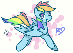 Size: 451x326 | Tagged: safe, artist:soulspade, rainbow dash, pegasus, pony, g4, female, mare, smiling, solo