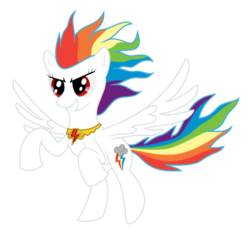 Size: 1995x1900 | Tagged: safe, artist:super-rainbow-dash, artist:thunderelemental, rainbow dash, pegasus, pony, g4, element of loyalty, elements of harmony, female, mare, simple background, solo, super rainbow dash, transparent background