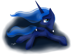 Size: 2000x1500 | Tagged: safe, artist:kyroking, princess luna, pony, g4, female, prone, solo