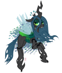 Size: 850x1000 | Tagged: dead source, safe, artist:dmkamikazee, artist:sunbusting, queen chrysalis, g4, concave belly, simple background, slender, smiling, thin, transparent background