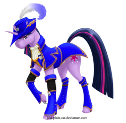 Size: 862x841 | Tagged: safe, artist:just-plain-cat, twilight sparkle, pony, unicorn, g4, costume, female, mare, monster hunter, parody, simple background, solo, transparent background, unicorn twilight