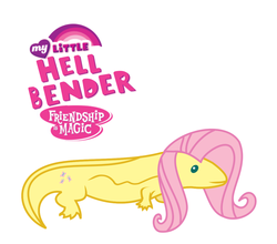 Size: 2035x1792 | Tagged: safe, artist:urpleb3atin, fluttershy, g4, alternate design, hellbender, species swap