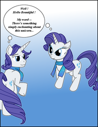 Size: 618x800 | Tagged: safe, artist:capnchryssalid, rarity, g4, elusive, rule 63, self ponidox, thought bubble