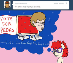 Size: 645x554 | Tagged: safe, twist, g4, hate mail for twist, napoleon dynamite, nyan cat