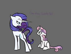 Size: 1200x900 | Tagged: safe, artist:nos-talgia, rarity, sweetie belle, pony, unicorn, g4, butt, female, filly, mare, plot, sitting
