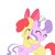 Size: 680x680 | Tagged: safe, artist:madmax, apple bloom, diamond tiara, earth pony, pony, g4, adorabloom, colored, cute, diamondbetes, eyes closed, female, friends, heartwarming in hindsight, hug, lesbian, ship:diamondbloom, shipping, simple background, tiaralove, white background