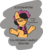 Size: 691x800 | Tagged: safe, artist:pippy, scootaloo, pegasus, pony, g4, clothes, eyes closed, glasses, hipster, hipsterloo, scarf, text