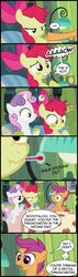 Size: 454x1600 | Tagged: safe, edit, edited screencap, screencap, apple bloom, scootaloo, sweetie belle, earth pony, pegasus, pony, unicorn, family appreciation day, g4, backwards thermometer, bed, comic, cutie mark crusaders, female, filly, screencap comic, sick, thermometer