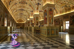 Size: 3072x2048 | Tagged: safe, artist:pinkiecannon, twilight sparkle, pony, g4, high res, irl, photo, ponies in real life, smiling, vatican, vector