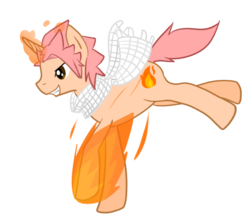 Size: 600x516 | Tagged: safe, artist:mangotwizzlers, dracony, crossover, fairy tail, fire, natsu dragneel, ponified, simple background, transparent background