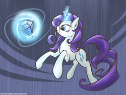 Size: 1320x1000 | Tagged: safe, artist:smockhobbes, rarity, pony, g4, gem, magic, solo