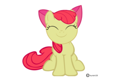 Size: 900x588 | Tagged: safe, artist:kuren247, apple bloom, g4, cute, daaaaaaaaaaaw, happy, simple background, sitting, smiling, transparent background, vector