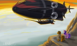 Size: 1515x900 | Tagged: safe, artist:zeeclaw, twilight sparkle, oc, g4, airship