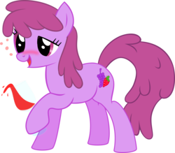 Size: 5706x5001 | Tagged: safe, artist:emedina13, berry punch, berryshine, earth pony, pony, g4, absurd resolution, blushing, drink, drunk, female, simple background, solo, transparent background, vector