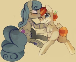 Size: 1770x1450 | Tagged: safe, artist:dhui, oc, oc only, earth pony, pegasus, pony, female, mare, piercing, tattoo