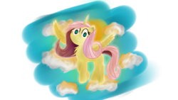 Size: 3840x2160 | Tagged: safe, artist:timeforsp, fluttershy, alicorn, pony, g4, alicornified, female, fluttercorn, flying, high res, race swap, simple background, solo, transparent background