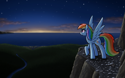 Size: 1280x800 | Tagged: safe, artist:paper-pony, rainbow dash, g4, scenery, sunset