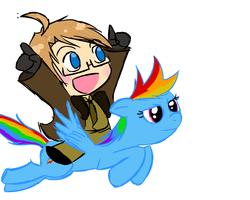 Size: 2500x2000 | Tagged: safe, artist:germansparklechild, rainbow dash, g4, crossover, hetalia, high res, riding, united states