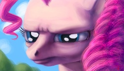 Size: 1023x585 | Tagged: safe, artist:jonzye, pinkie pie, earth pony, pony, g4, my little pony: friendship is magic, party of one, close-up, detailed, female, mare, photo, realistic, scene interpretation