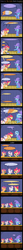 Size: 1500x16000 | Tagged: safe, artist:evil-dec0y, apple bloom, scootaloo, sweetie belle, trixie, earth pony, pegasus, pony, unicorn, comic:trixie vs., g4, cape, clothes, comic, cutie mark crusaders, eating, eating contest, female, filly, hat, ice cream, mare, spoon, stage, trixie's cape, trixie's hat
