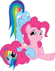 Size: 5995x7785 | Tagged: safe, artist:randomlywhimsical, pinkie pie, rainbow dash, g4, absurd resolution, now you're thinking with portals, portal, simple background, transparent background, vector