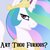 Size: 680x680 | Tagged: safe, princess celestia, alicorn, pony, g4, caption, female, image macro, mare, reaction image, smiling, solo, trollestia