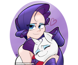 Size: 3000x2500 | Tagged: safe, artist:mrw32, rarity, human, pony, g4, abstract background, cute, eye clipping through hair, eyes closed, heart, high res, human ponidox, humanized, raribetes, solo