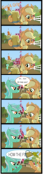 Size: 2515x10000 | Tagged: safe, artist:hatbulbproductions, applejack, lyra heartstrings, earth pony, pony, unicorn, g4, barn, cider, comic, female, horn, mare, sweet apple acres