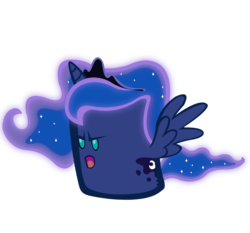 Size: 692x644 | Tagged: safe, artist:durpy, princess luna, pony, g4, female, marshmallow, simple background, solo, transparent background, vector