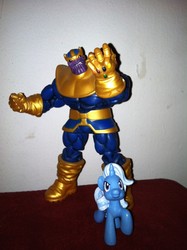 Size: 968x1296 | Tagged: safe, artist:the-strongest-majin, trixie, g4, avengers, crossover, infinity gauntlet, infinity gems, irl, marvel, photo, thanos, toy