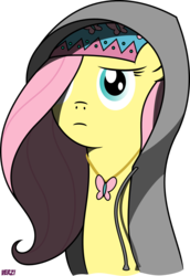 Size: 1262x1838 | Tagged: dead source, safe, artist:verzi-9, fluttershy, g4, clothes, hoodie, hug life