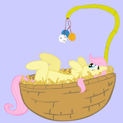 Size: 2045x2045 | Tagged: safe, artist:yooyfull, fluttershy, g4, anatomically incorrect, basket, filly, high res, incorrect leg anatomy, pony in a basket