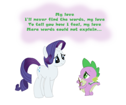 Size: 600x501 | Tagged: safe, artist:queencold, rarity, spike, dragon, pony, unicorn, g4, female, male, ship:sparity, shipping, simple background, singing, song, stick, straight, transparent background, vector
