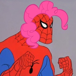 Size: 357x357 | Tagged: safe, pinkie pie, g4, 60s spider-man, male, meme, spider-man